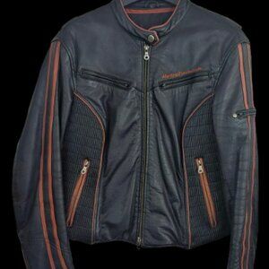 HD Ladies Genuine Leather Jacket Black XL